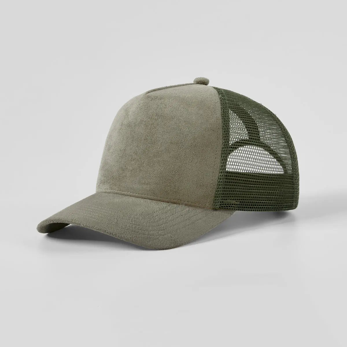 Blank Suede Mesh 5 Panel Trucker Hats Wholesale - 6710 Foremost Hat