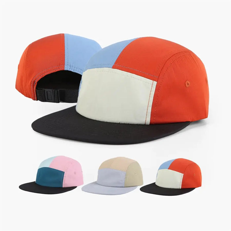 Blank & Custom Low Profile Mixed Color Nylon Camper Cap - 6713
