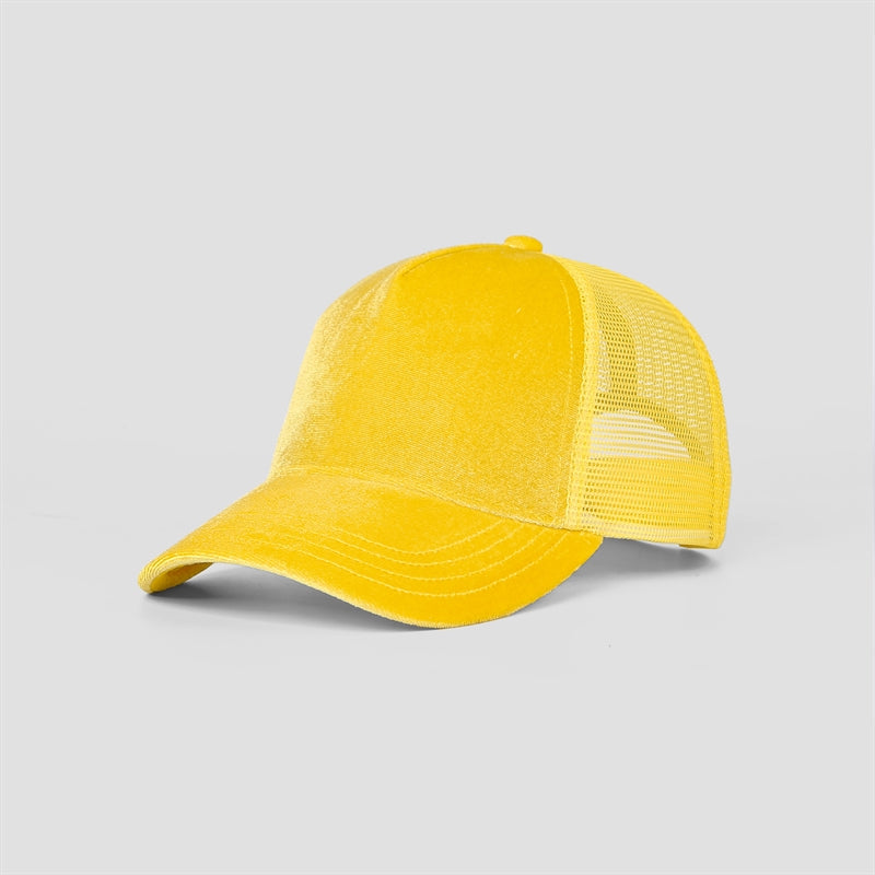 Blank 5 Panel Velvet Trucker Hat Wholesale - 6529