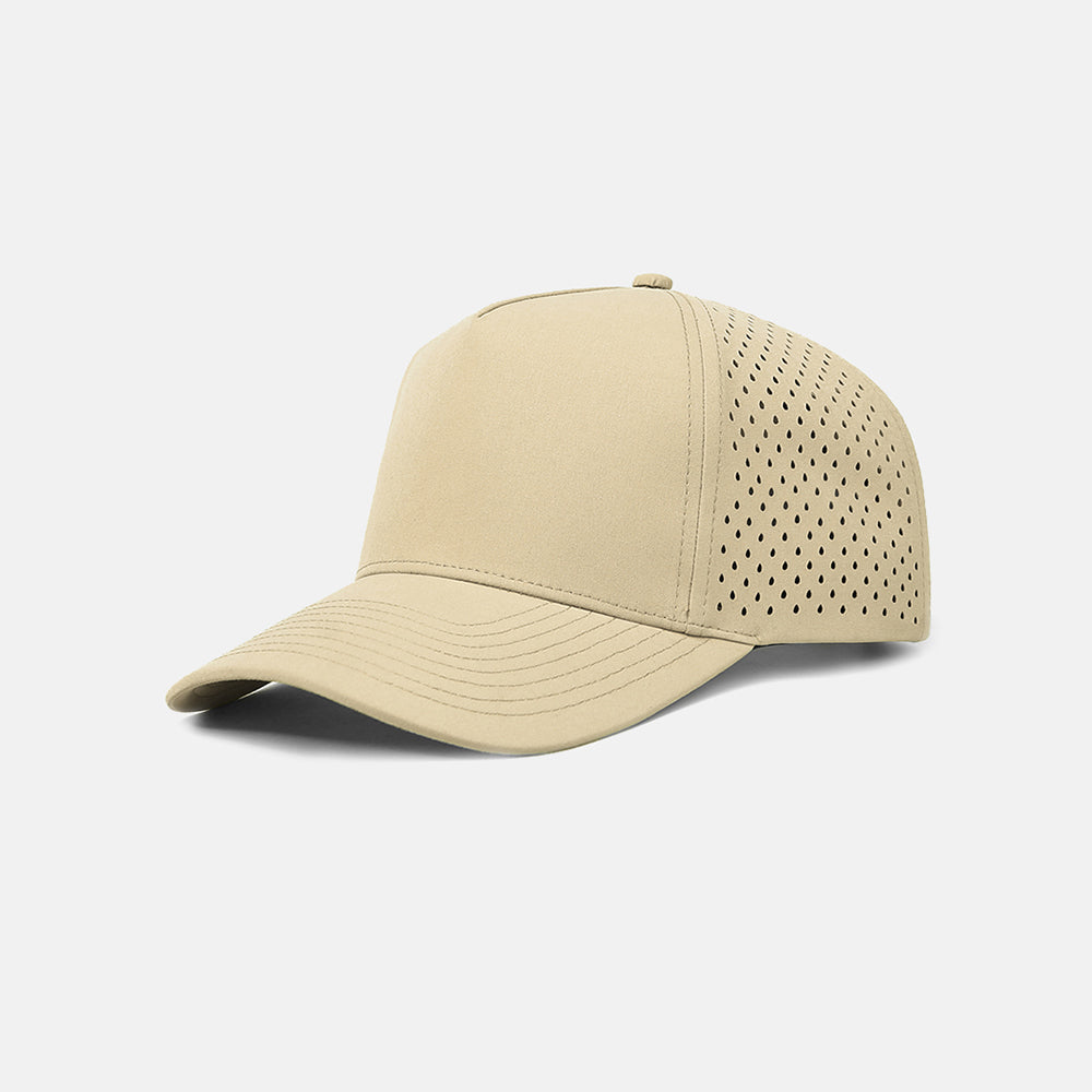 Blank Laser Perforated 5 Panel Performance Snapback Golf Hat Wholesale - 6526 (Recycled Polyester)