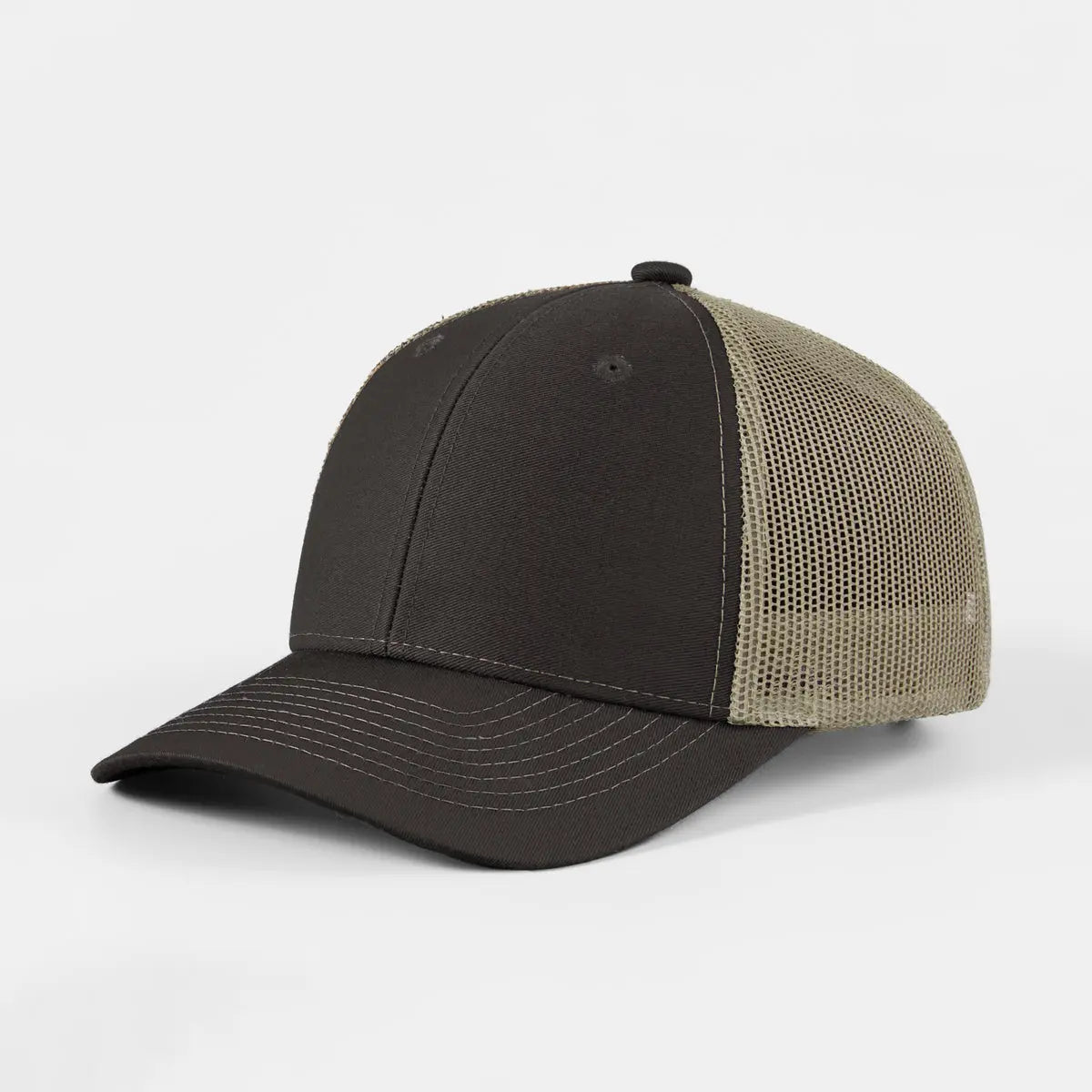 Wholesale Blank 6 Panel Mid Profile Structured Trucker Hat - 7018   Foremost Hat