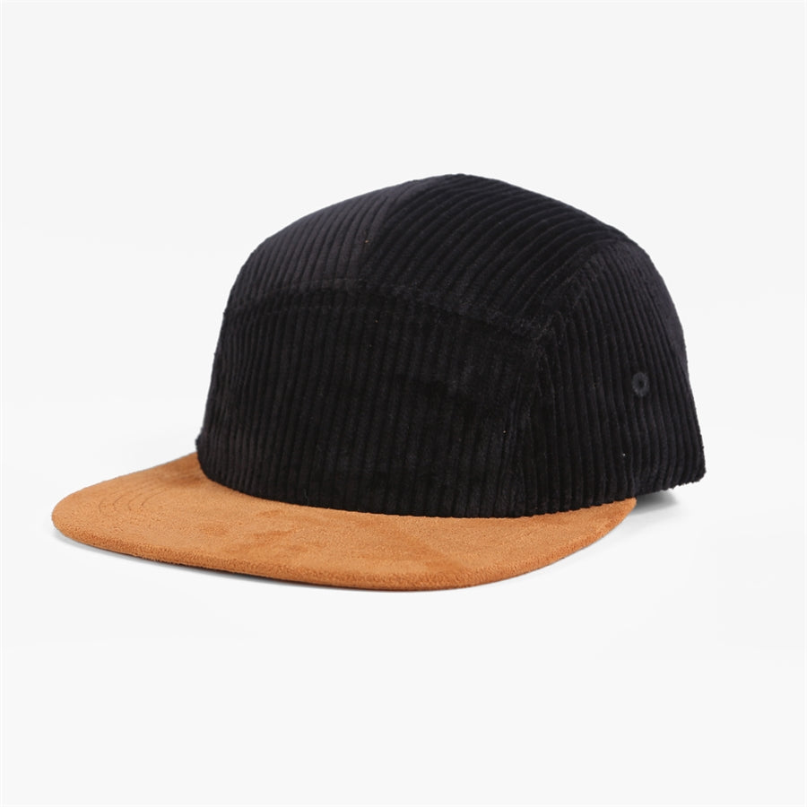 Blank & Custom Corduroy 5 Panel Flat Bill Camper Hat - 6715