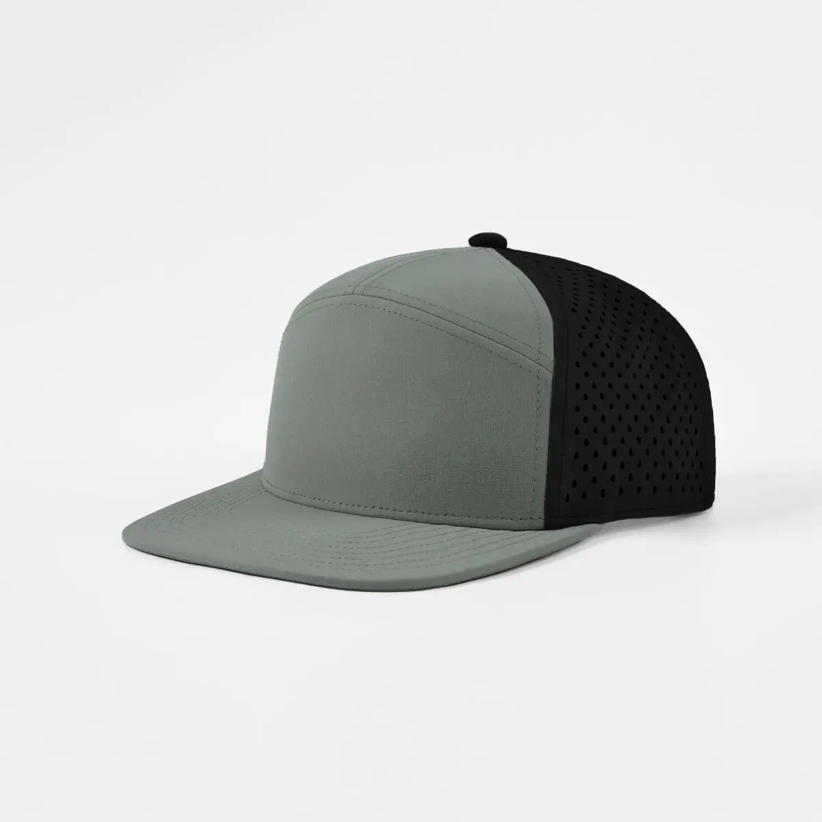 Blank Flat Bill 7 Panel Perforated Snapback Golf Hat Wholesale - 6472   Foremost Hat - Wholesale & Custom Hats