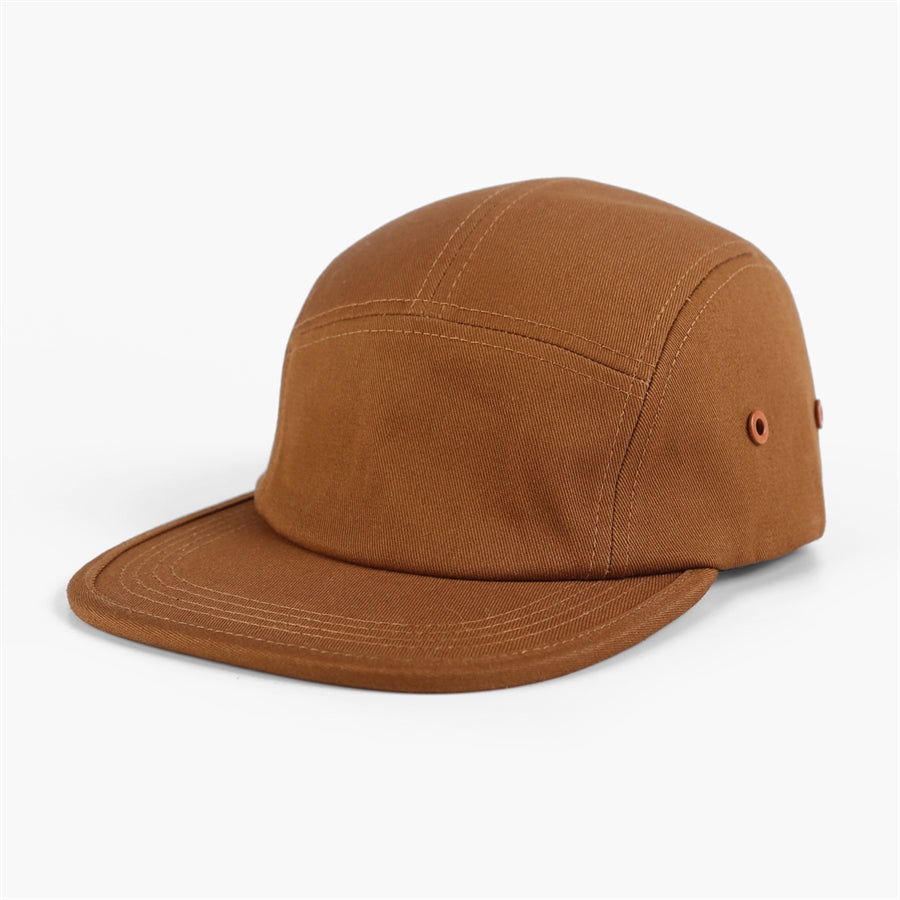 Blank Flat Bill 5 Panel Cotton Twill Camper Hat - 6714
