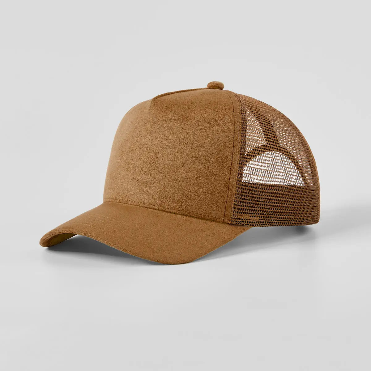 Blank Suede Mesh 5 Panel Trucker Hats Wholesale - 6710   Foremost Hat
