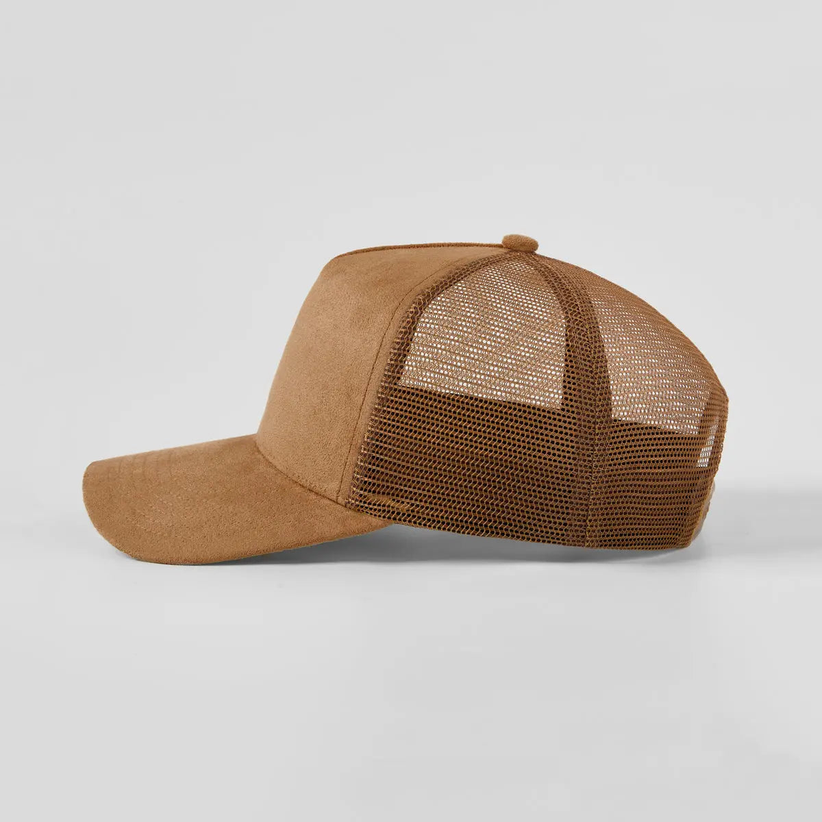 Blank Suede Mesh 5 Panel Trucker Hats Wholesale - 6710   Foremost Hat