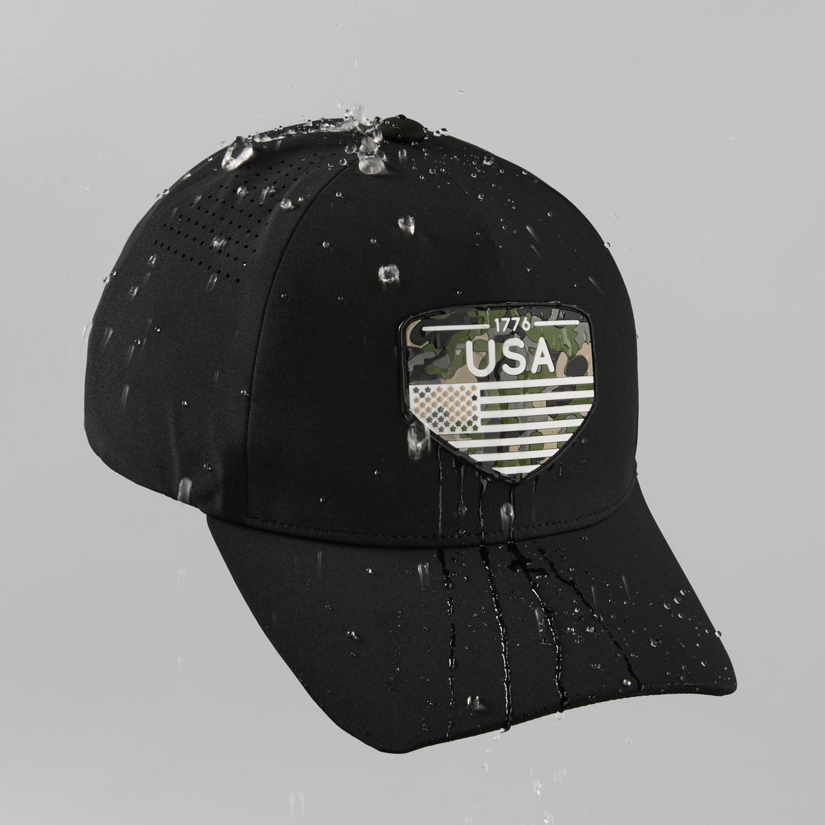 Blank Seamless Water Repellent Perforated 5 Panel Performance Snapback Golf Hat Wholesale  - 5312