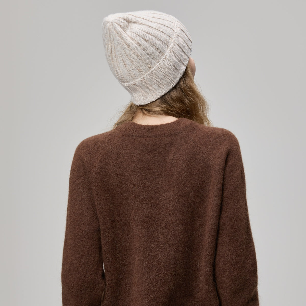Blank Ribbed Merino Wool and Cashmere Blend Beanies - 1313