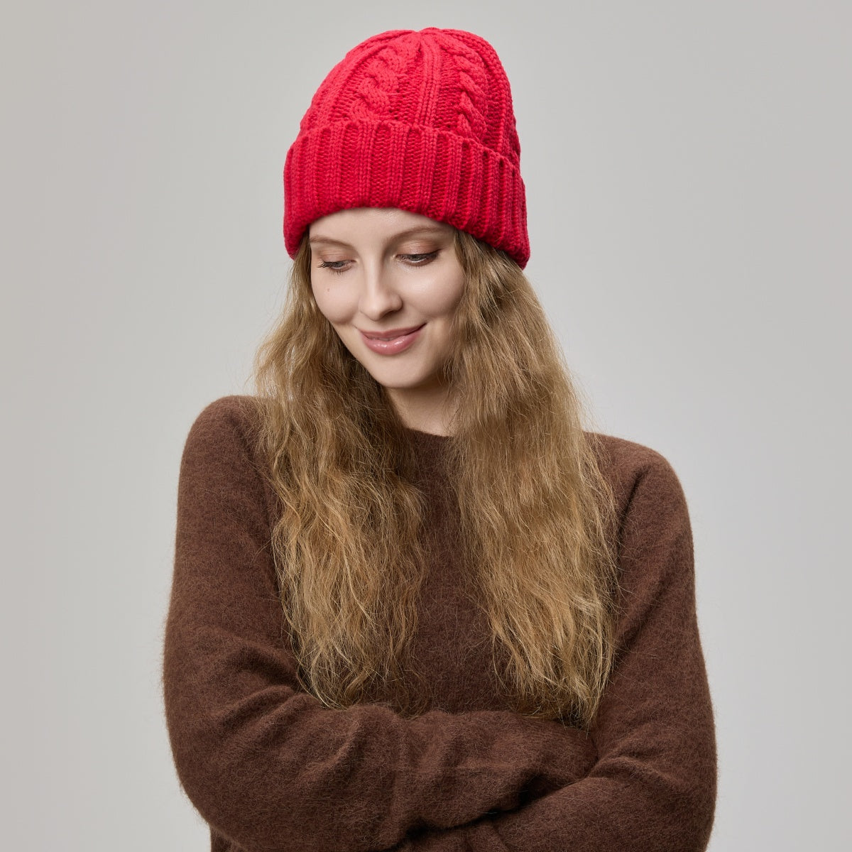 Blank Australian Wool Cable Knit Beanie - 1340