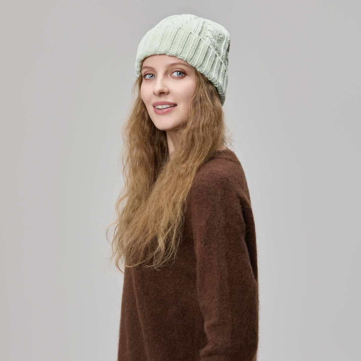 Blank Australian Wool Cable Knit Beanie - 1340