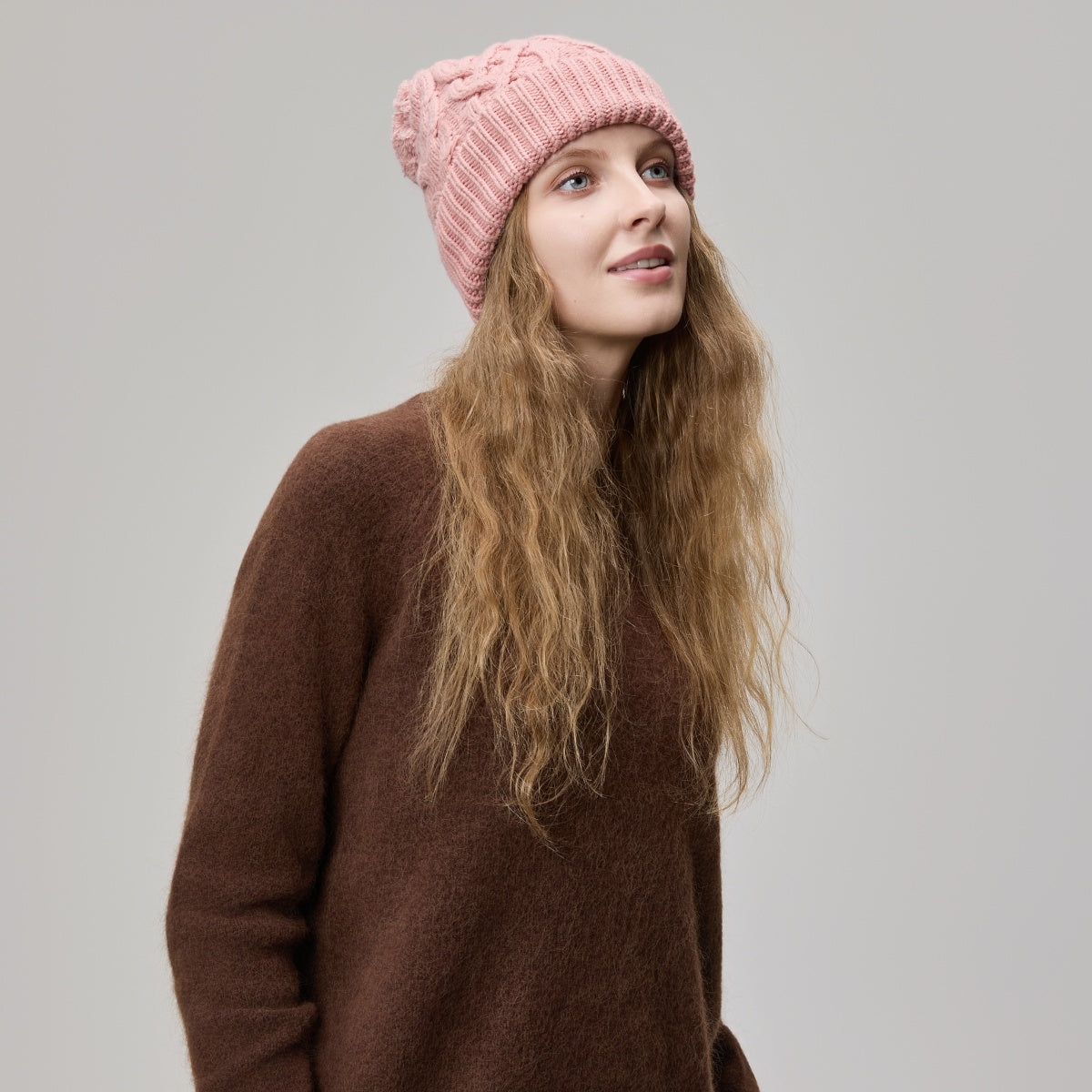 Blank Cable Knit Merino Wool Pom Pom Beanie Wholesale - 1168 Foremost Hat