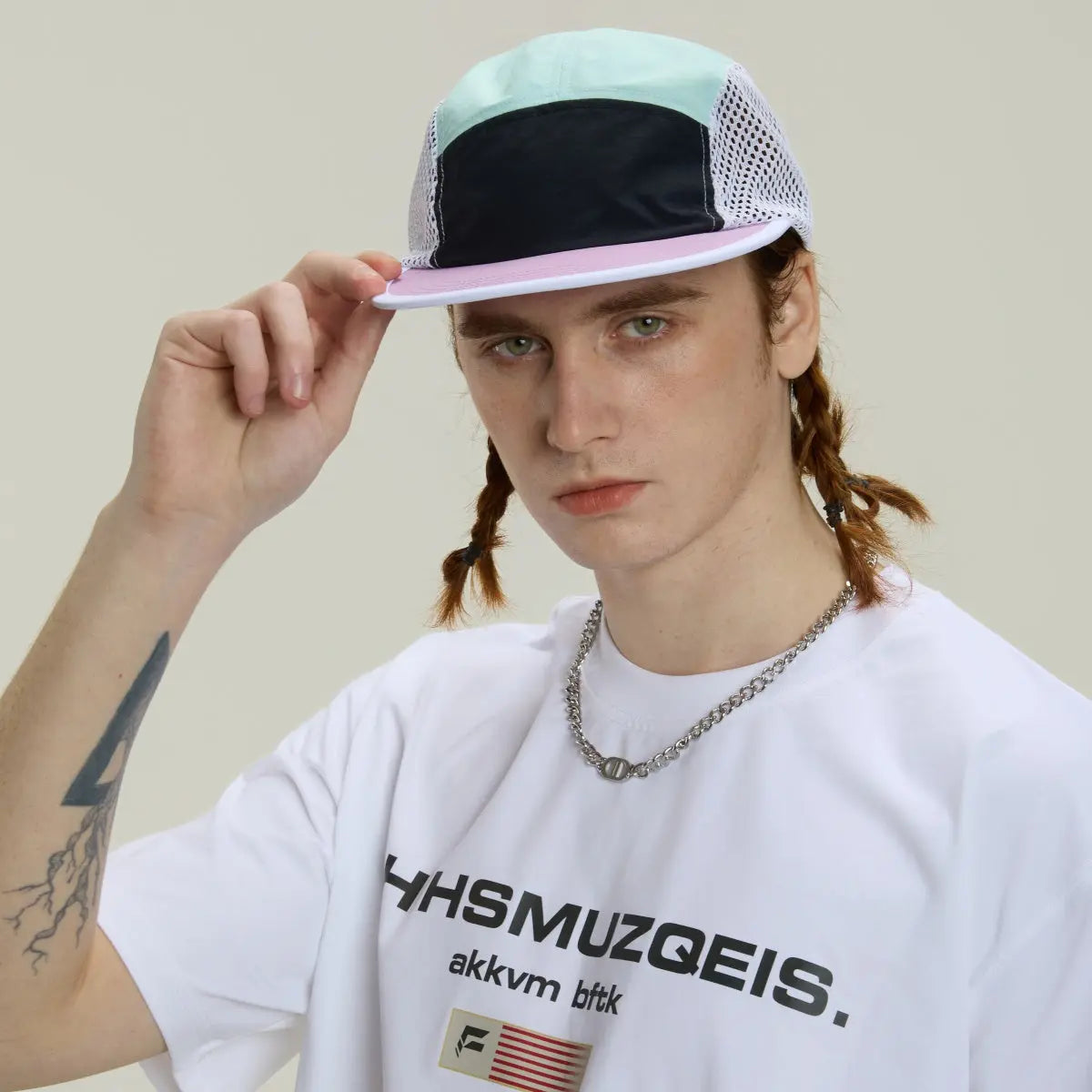 Blank Water Repellent 5 Panel Nylon Mesh Camper Hat Wholesale - 5209   Foremost Hat