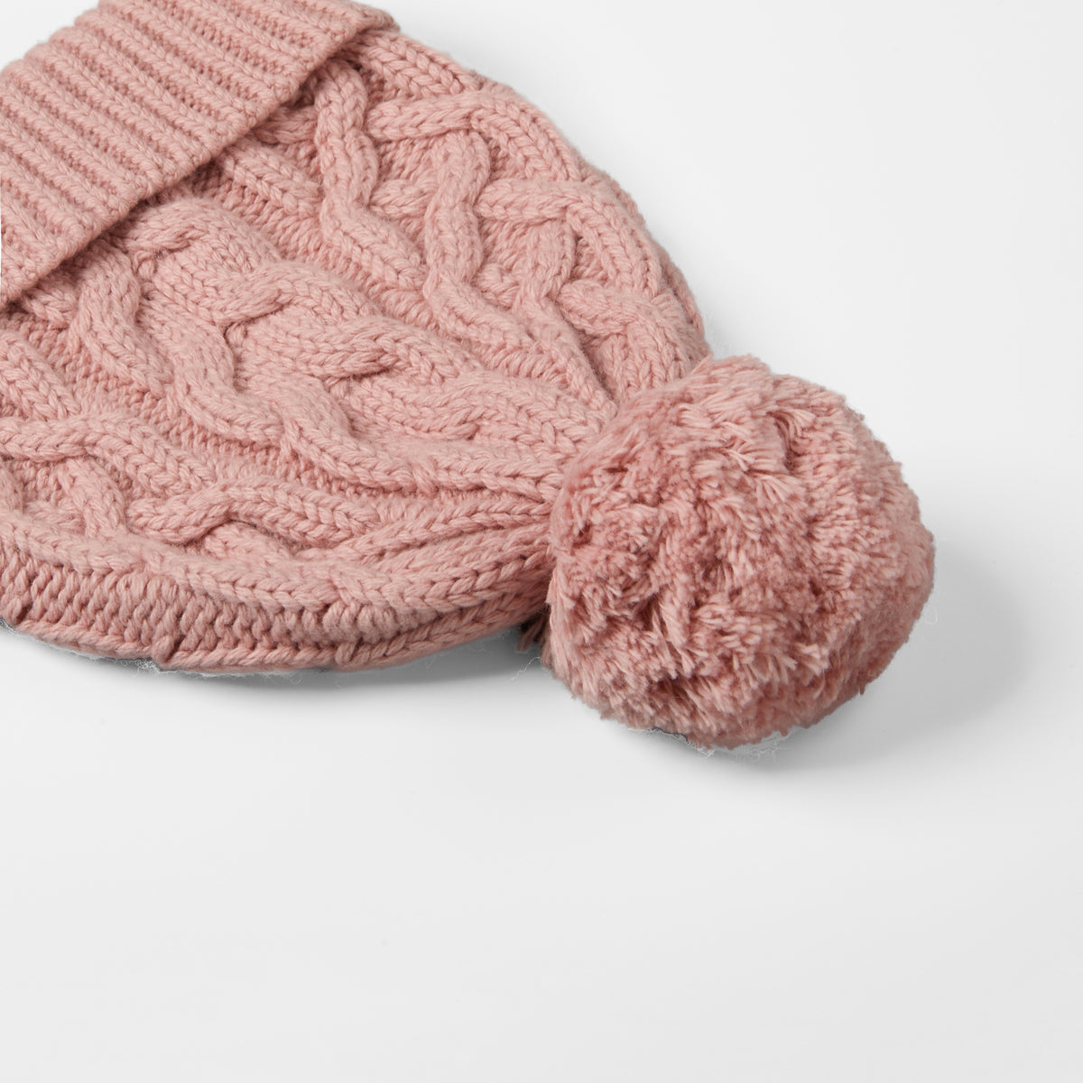 Blank Cable Knit Merino Wool Pom Pom Beanie Wholesale - 1168