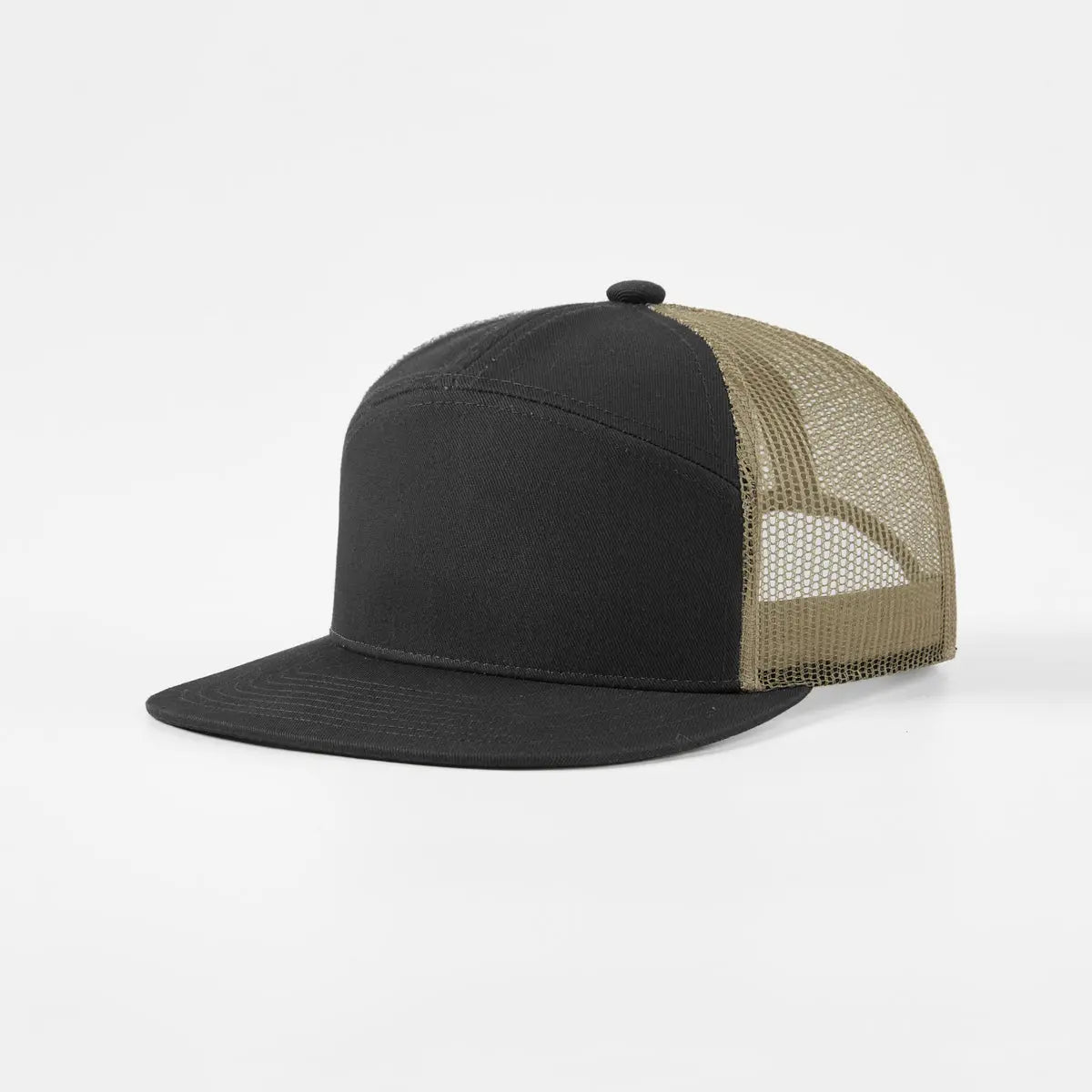 Blank Flat Bill 7 Panel Trucker Hat Wholesale - 6471 (Recycled)   Foremost Hat - Wholesale & Custom Hats