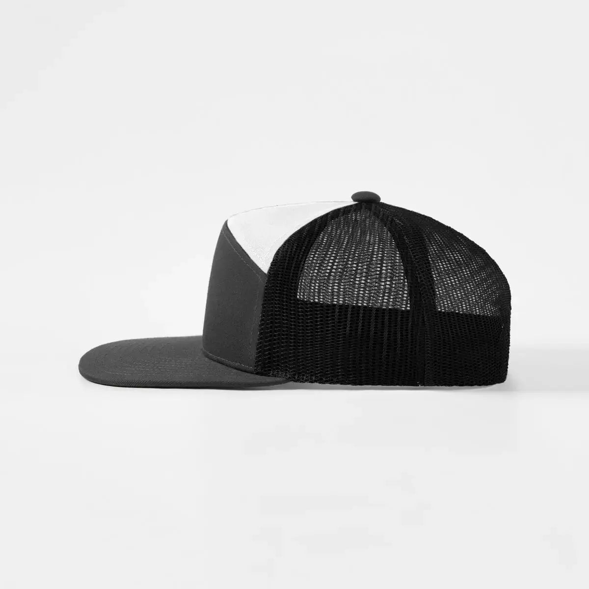 Blank Flat Bill 7 Panel Trucker Hat Wholesale - 6471 (Recycled)   Foremost Hat - Wholesale & Custom Hats