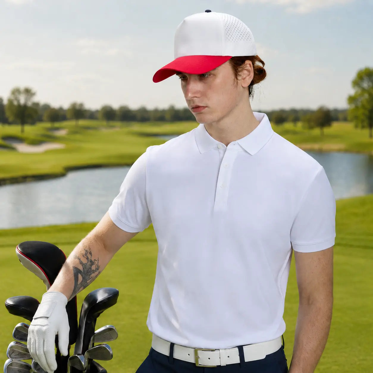 Blank Perforated 5 Panel Performance Snapback Golf Hat Wholesale - 6526 (Recycled)   Foremost Hat