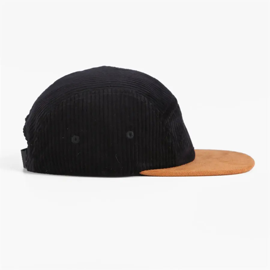 Blank & Custom Corduroy 5 Panel Flat Bill Camper Hat - 6715