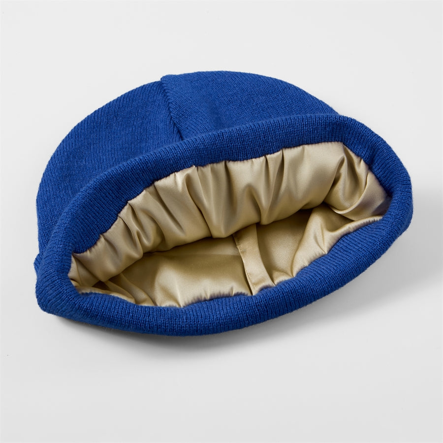 Blank Cuffed Satin Lined Knit Beanies Wholesale - 1176