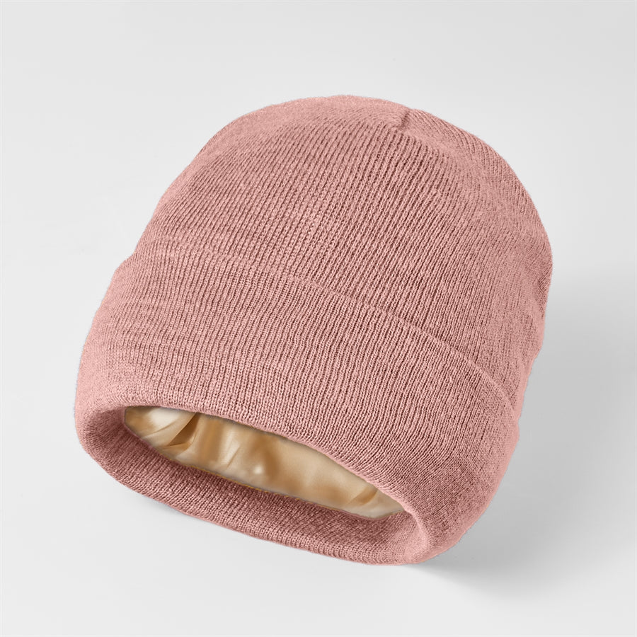 Blank Cuffed Satin Lined Knit Beanies Wholesale - 1176 ( Recycled Poly