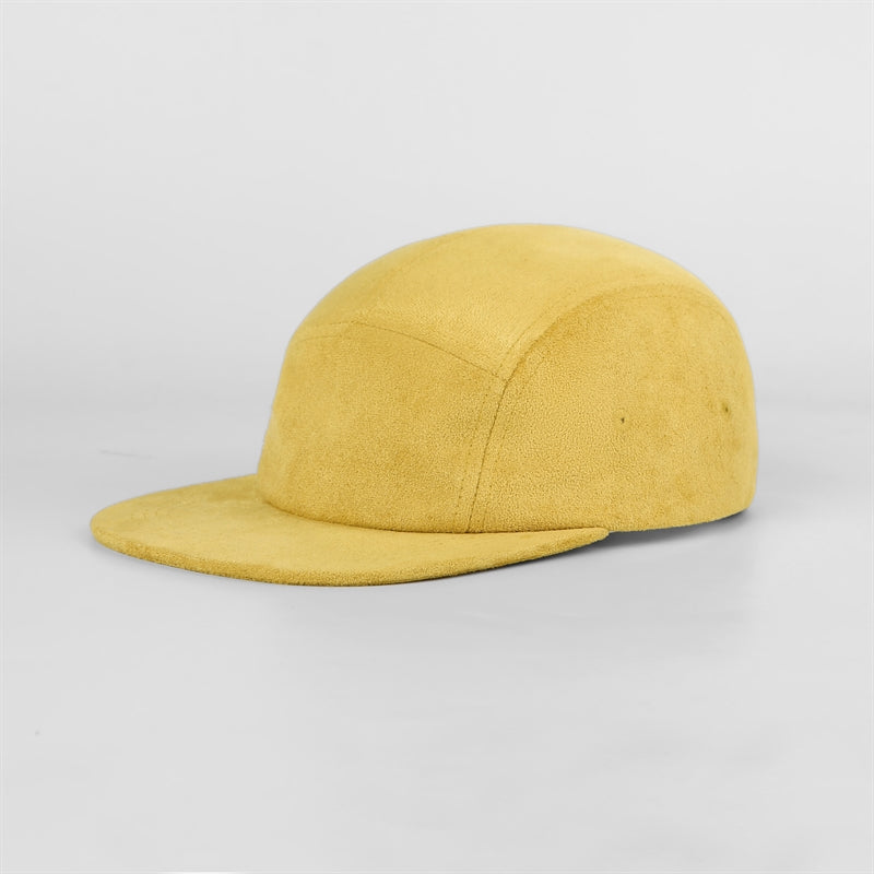 Blank Suede 5 Panel Flat Bill Camper Cap Wholesale - 6739