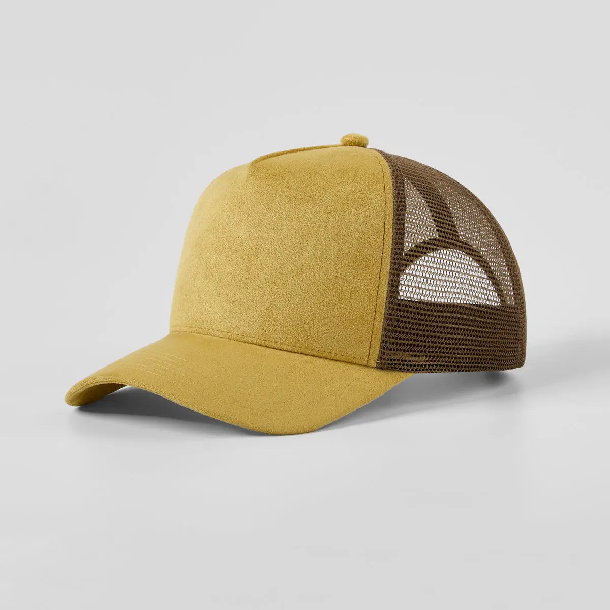Blank Suede Mesh 5 Panel Trucker Hats Wholesale - 6710   Foremost Hat
