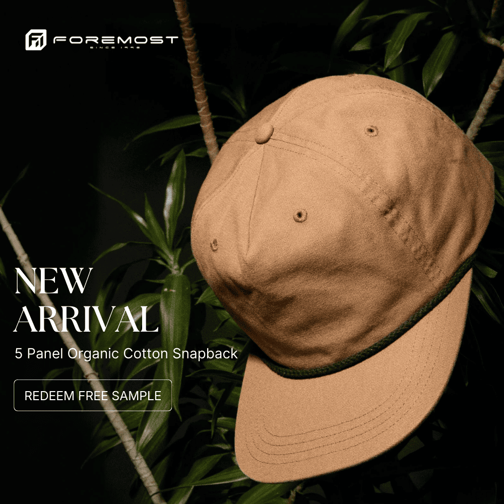 blank 5 panel organic cotton rope hat