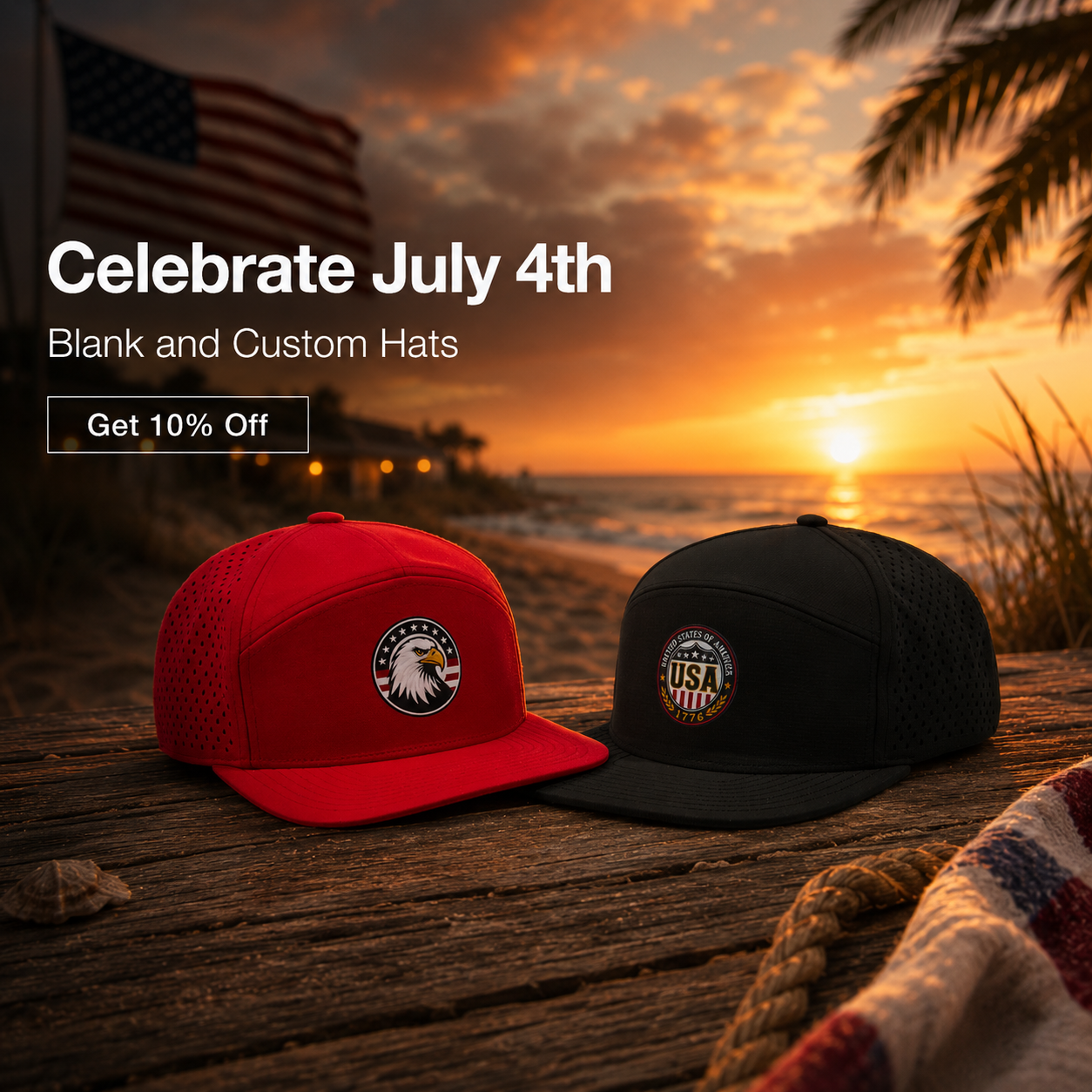 celebrate july 4th golf hat