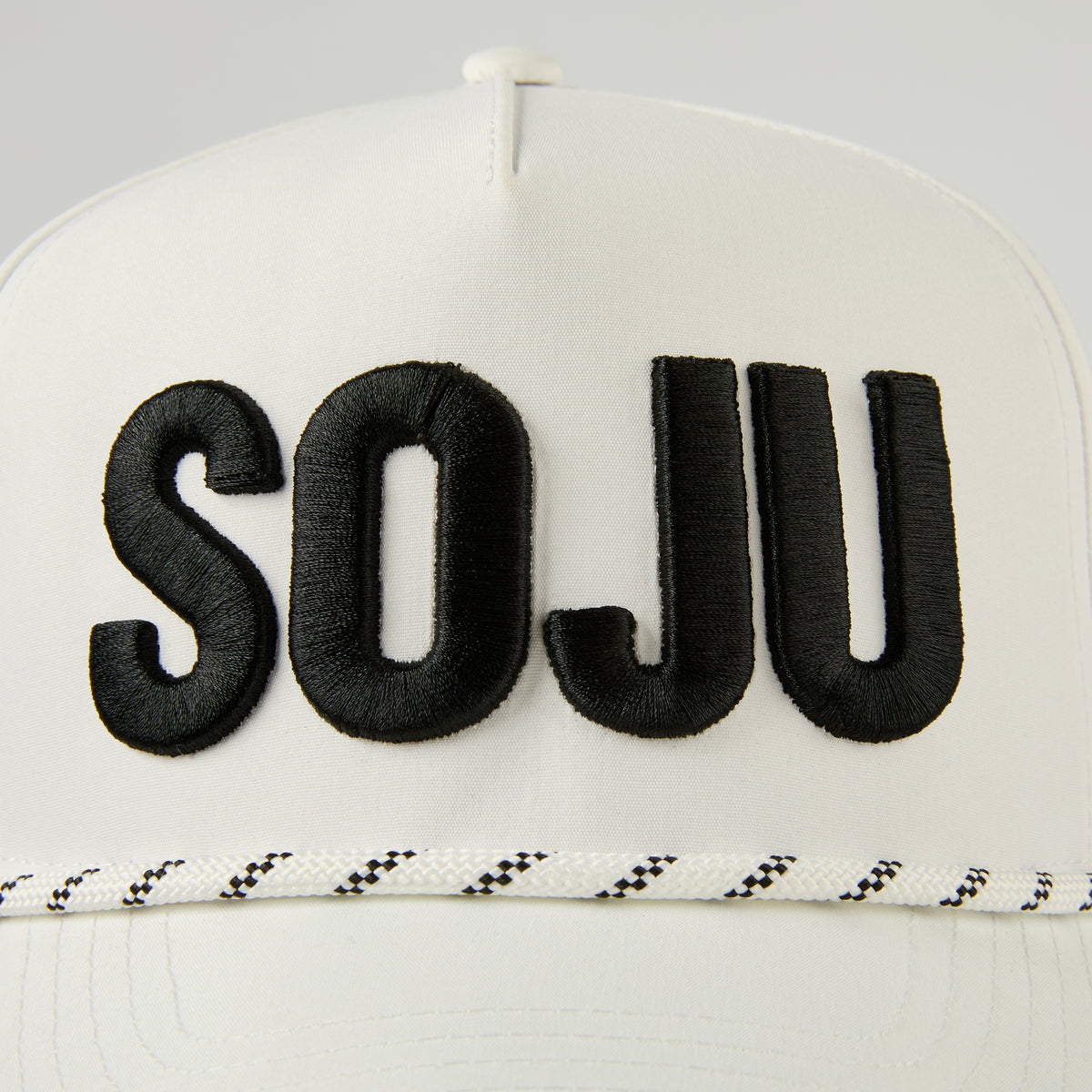 custom 3D embroidery golf rope hat with black logo