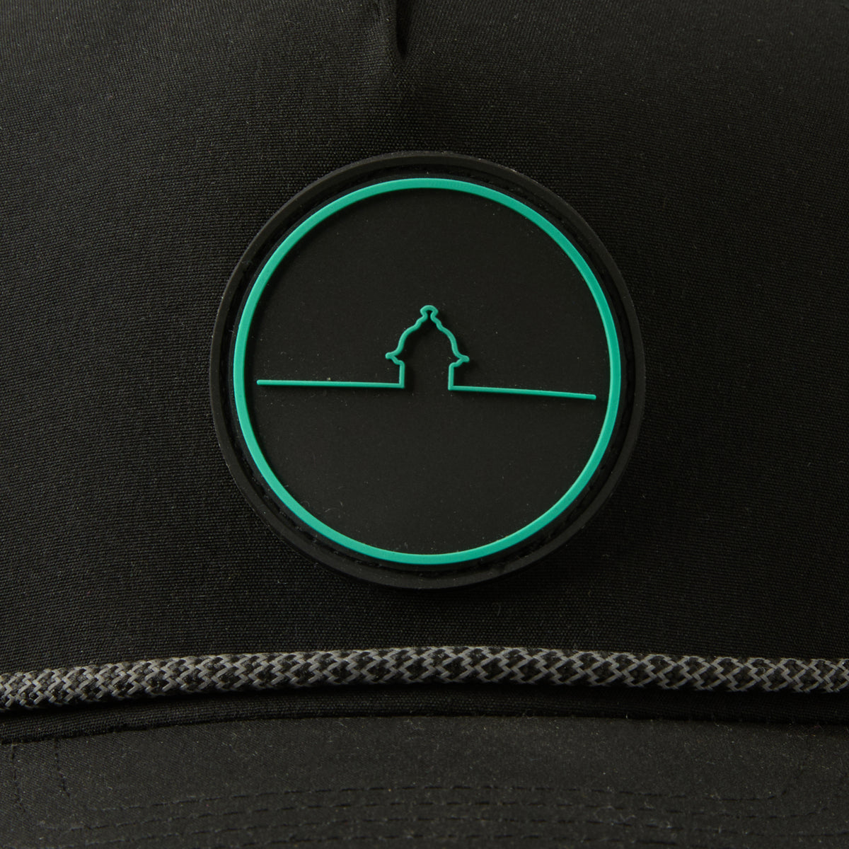 custom black rope pvc patch hat