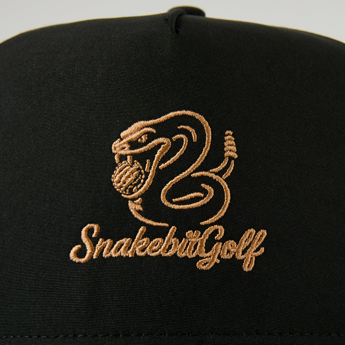 custom flat embrodiery hat with golden snake