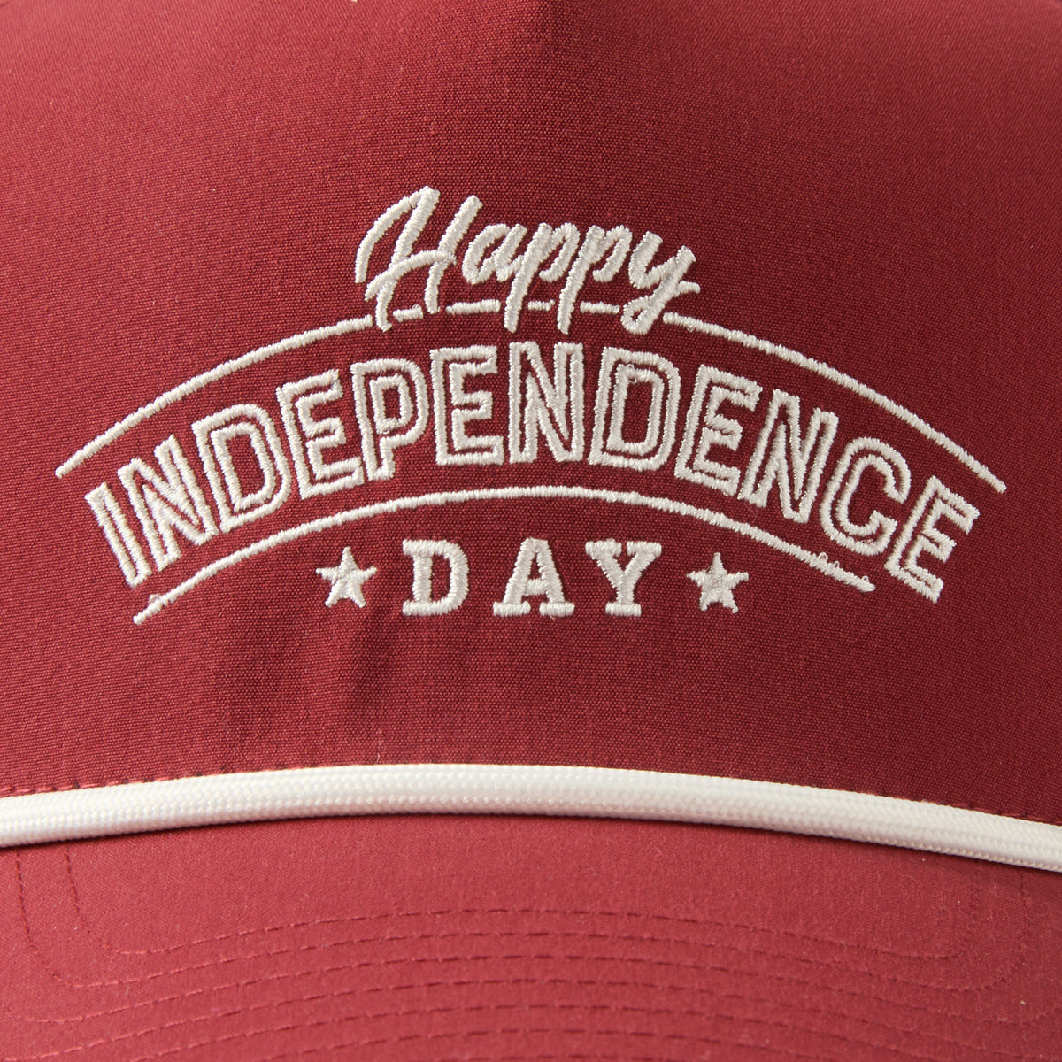 custom flat embroidery rope hat with independence day logo