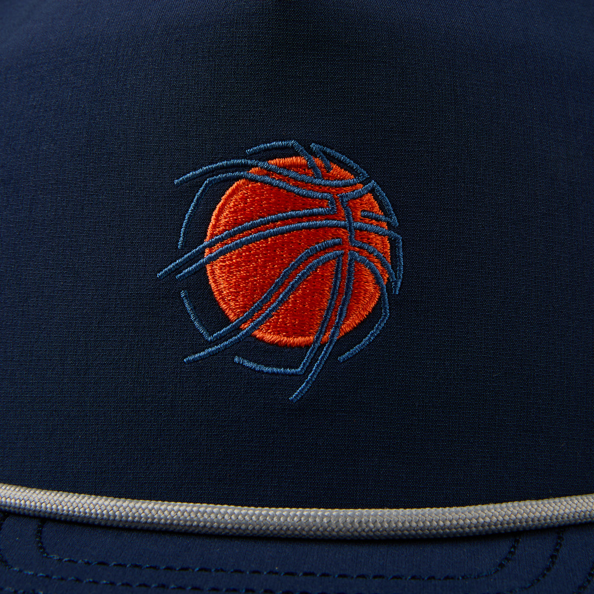 custom flat embroidery rope hat with red ball