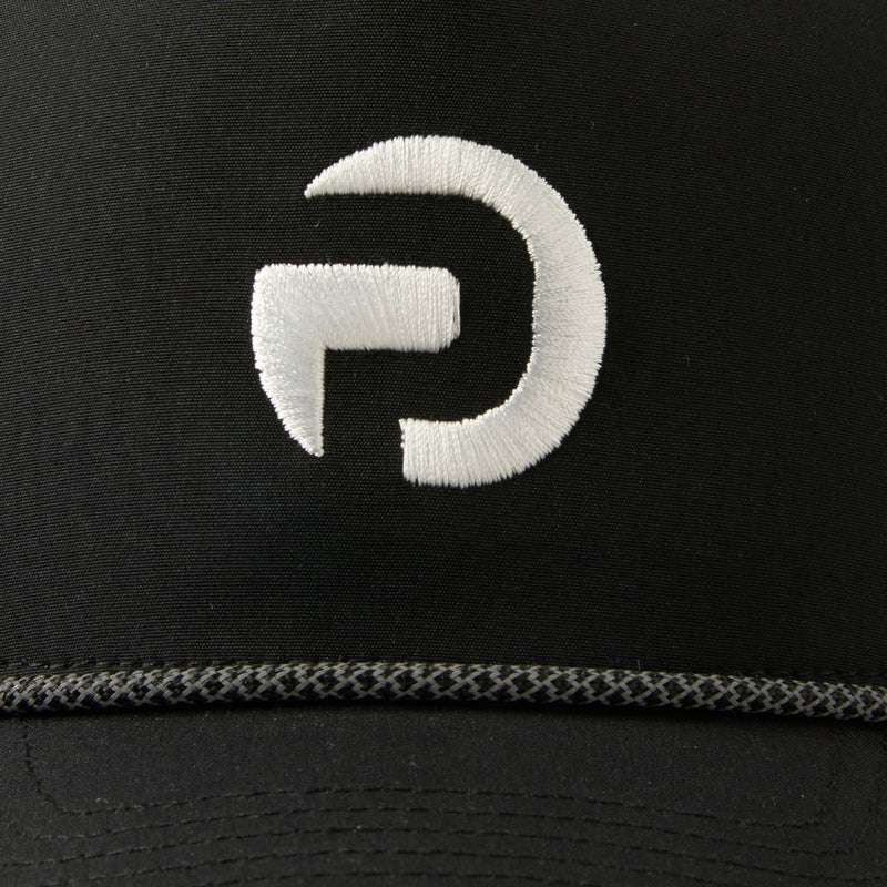 custom flat embroidery rope hat with white logo