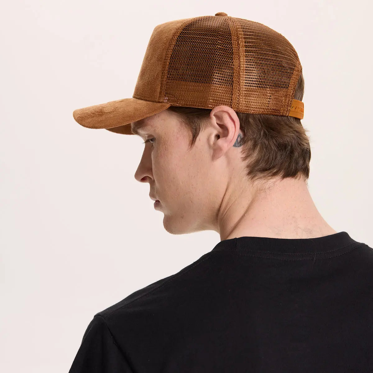 Blank Suede Mesh 5 Panel Trucker Hats Wholesale - 6710   Foremost Hat