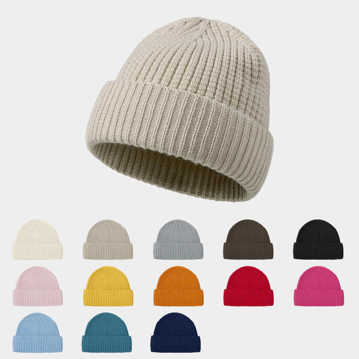 Blank Wool Waffle Knit Beanie Wholesale - 1263