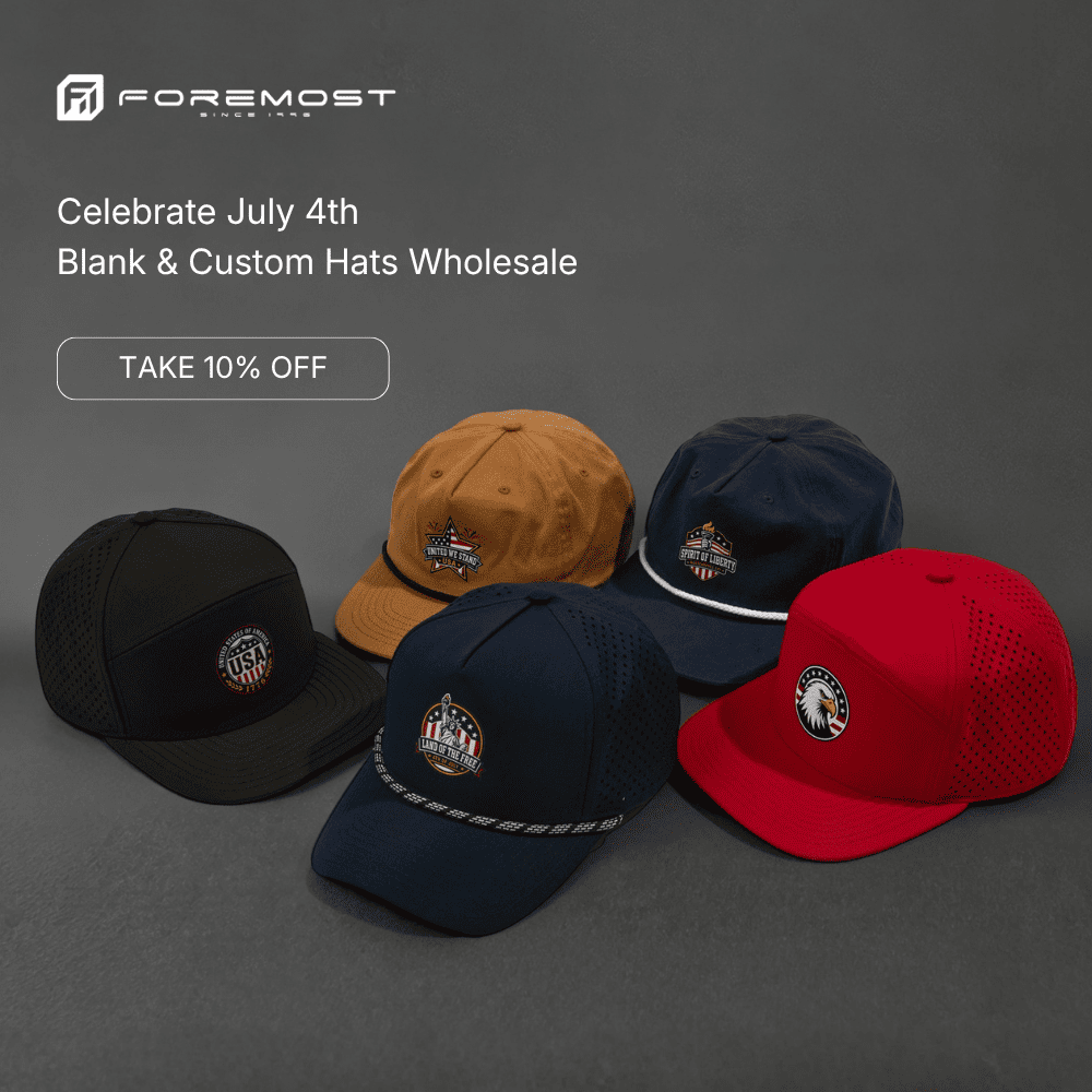 blank and custom hats for july 4th